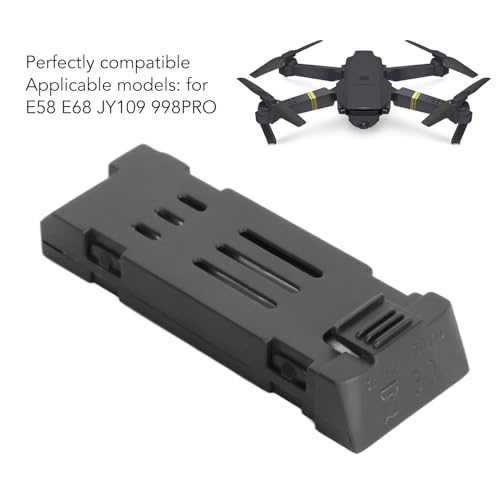 Lot de 3 Batteries de Rechange LiPo Haute Capacité 1800 mAh 3,7 V pour Drone RC E58 E68 JY109 998Pro, Batterie UAV Téléc