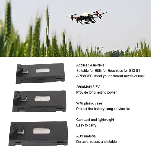 Batterie LiPo 3PCS 2600MAH Haute Capacité pour RC Drone E88 S1 APP8GPS, Accessoires RC Drone pour S13 S1