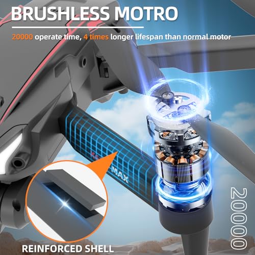 Drone pour Débutant avec Caméra 1080P | Moteur Sans Balais | Positionnement du Flux Optique | Évitement d'Obstacles | Mo