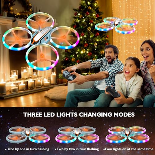 Drone i9 pour Enfants - Jouet Éducatif pour Garçons et Filles, RC Quadricoptère avec Maintien d'Altitude 4 en 1, Lumière